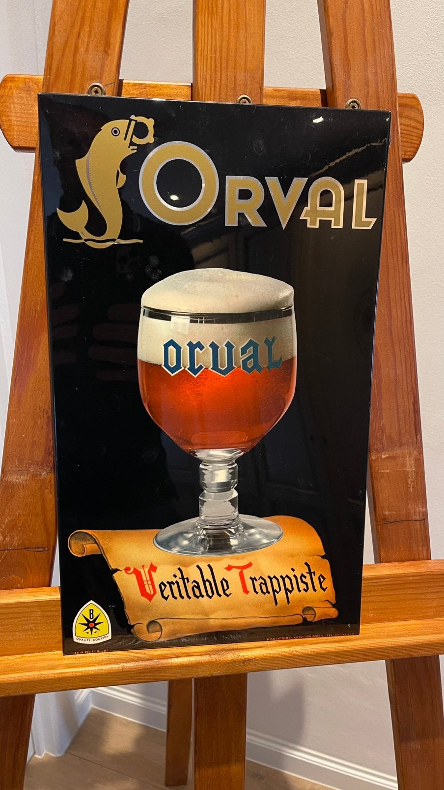 Orval glacoide bordje., Verzamelen, Ophalen of Verzenden, Zo goed als nieuw, Reclamebord, Plaat of Schild
