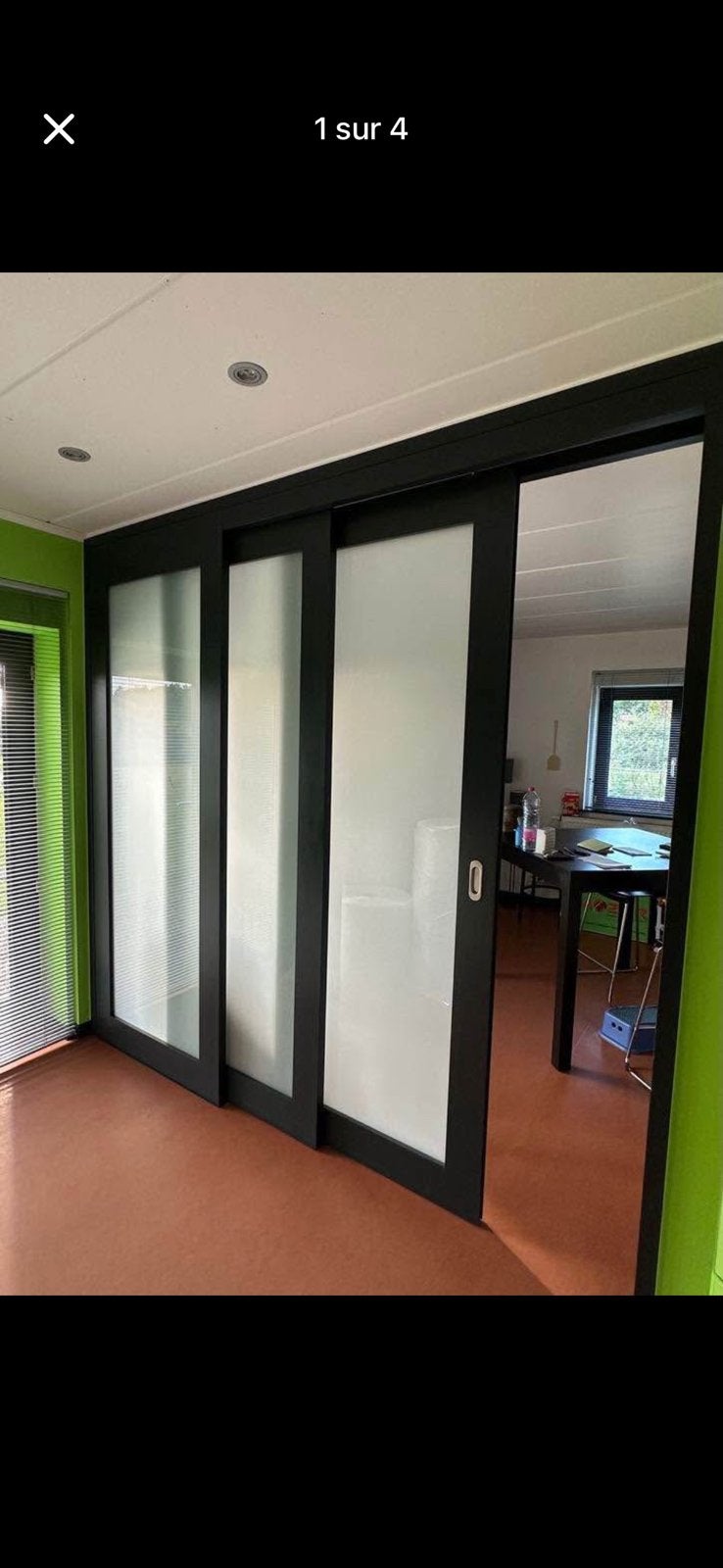 Porte sectionnelle en bois, Bricolage & Construction, Fenêtres & Moustiquaires, Comme neuf, Bois, Enlèvement