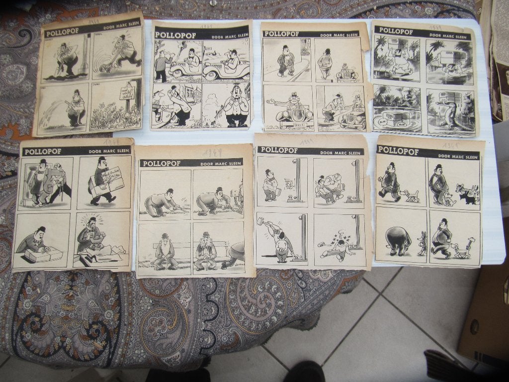 strip marc sleen 14 knipsels uit 1949, Ophalen of Verzenden, Gebruikt