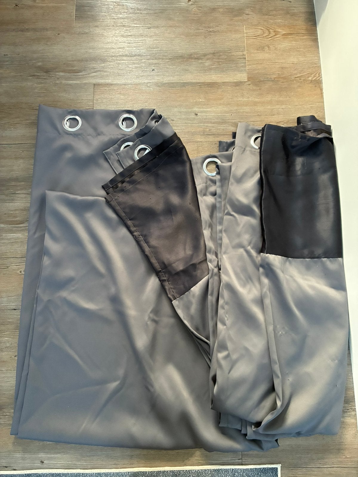 Rideaux gris à boucles 145x340.5cm, Maison & Meubles, Gris, Enlèvement, Polyester, IKEA