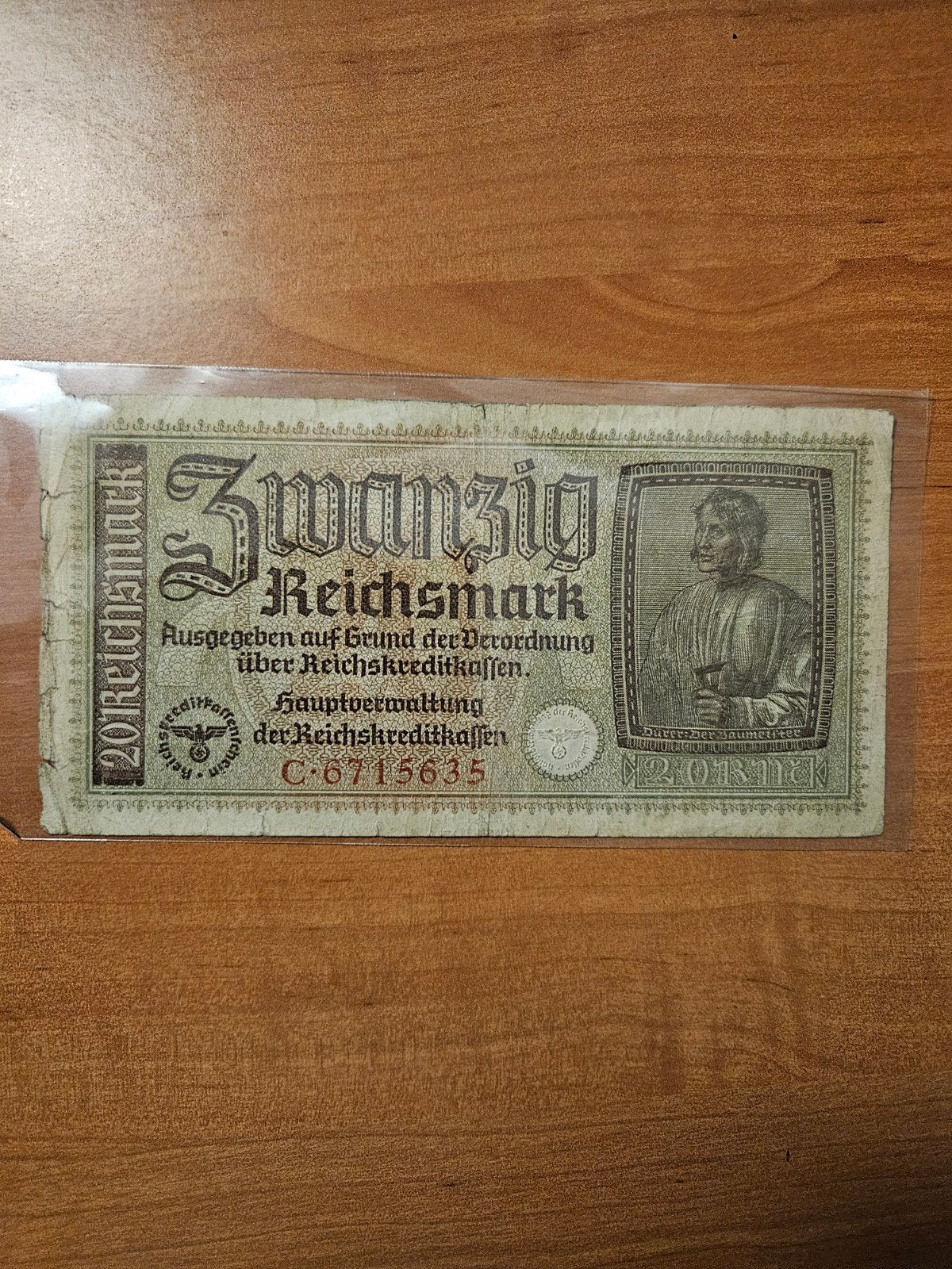 20 Reichsmark Duitsland WWII Derde Rijk, Postzegels en Munten, Ophalen of Verzenden, Duitsland, Los biljet