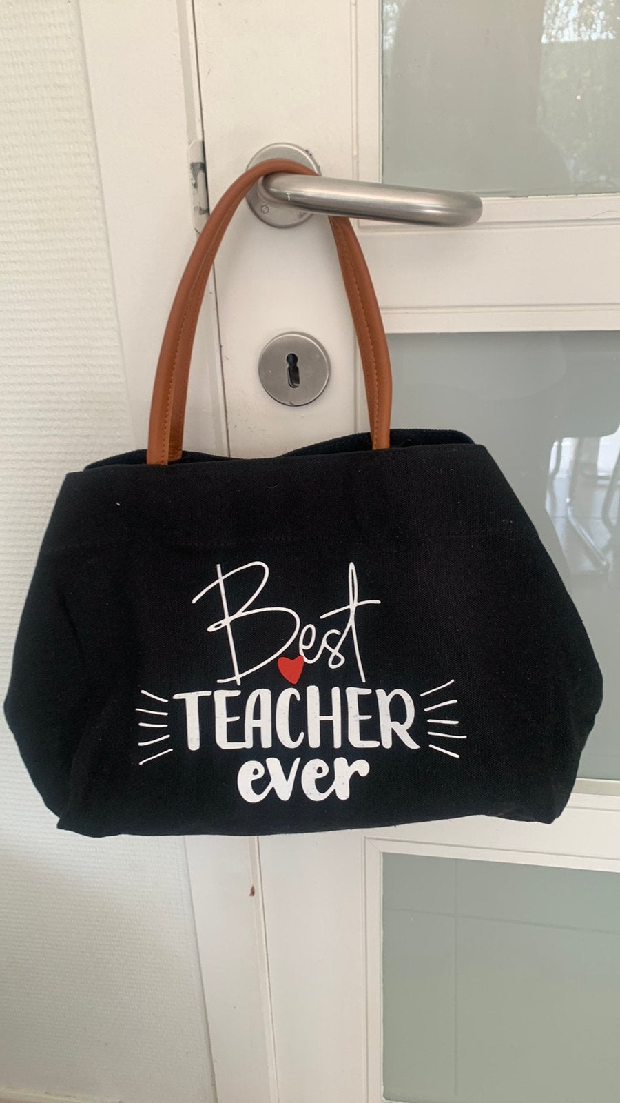 Handtas best teacher ever: cadeau juf, Ophalen, Zo goed als nieuw