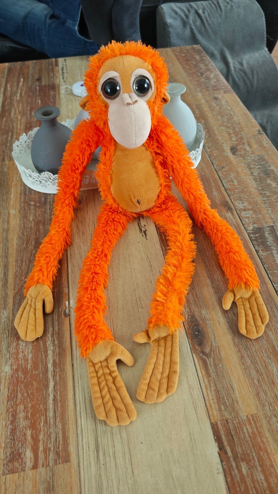 Peluche singe orang-outan 55 cm, Enfants & Bébés, Orange, Autres marques, Comme neuf, Moyen (20 à 80 cm)