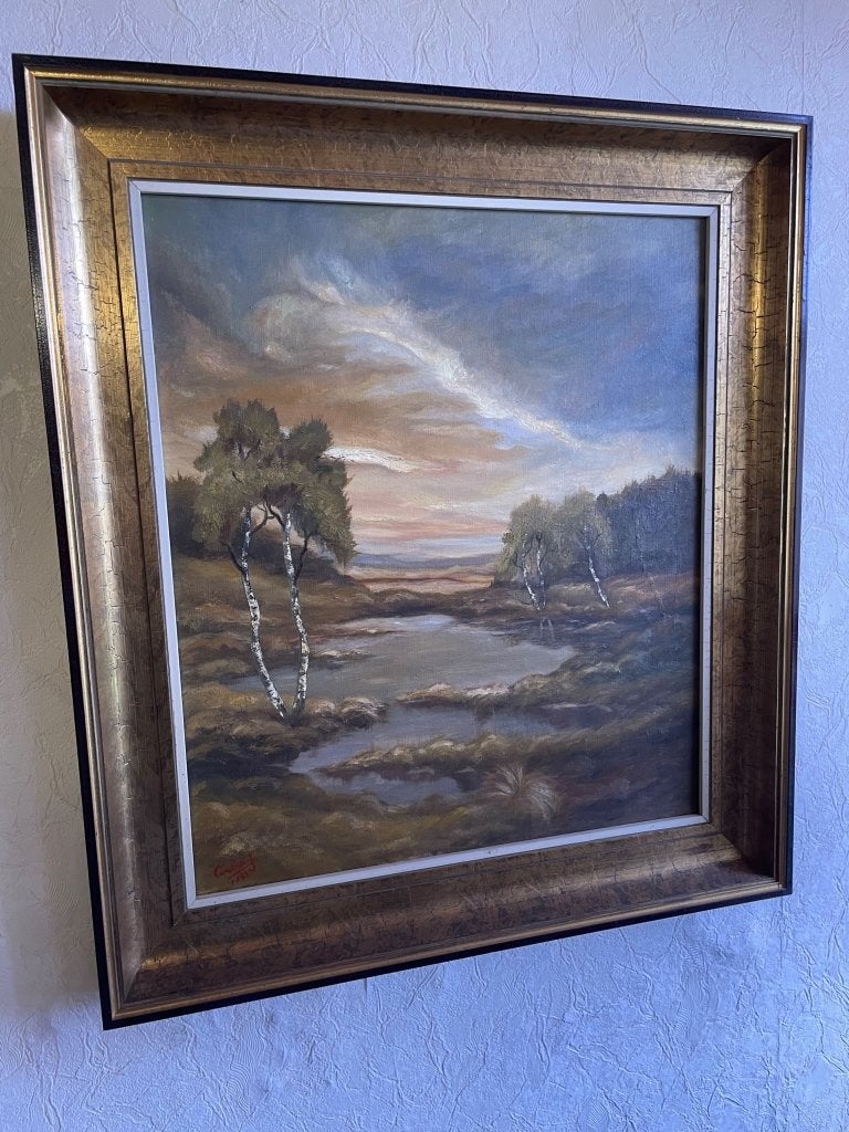 Olieverfschilderij, Antiek en Kunst, Ophalen, Doek, Impressionistisch, Landschap