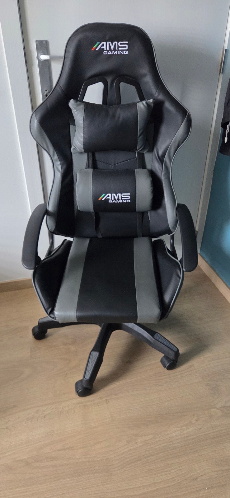 Chaise Gaming AMS, Huis en Inrichting, Ophalen, Zo goed als nieuw, Grijs, Gaming bureaustoel