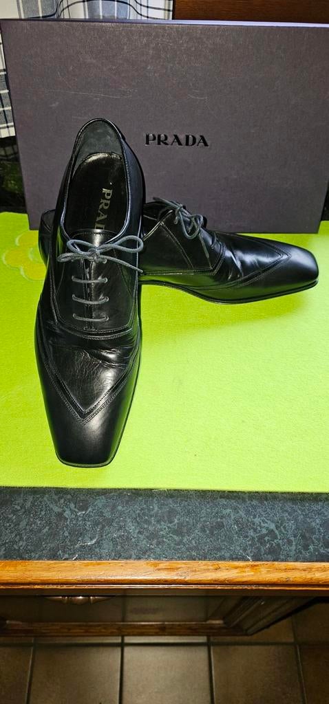 PRADA herenschoenen zwart NIEUW maat 7 1/5, Enlèvement ou Envoi, Noir
