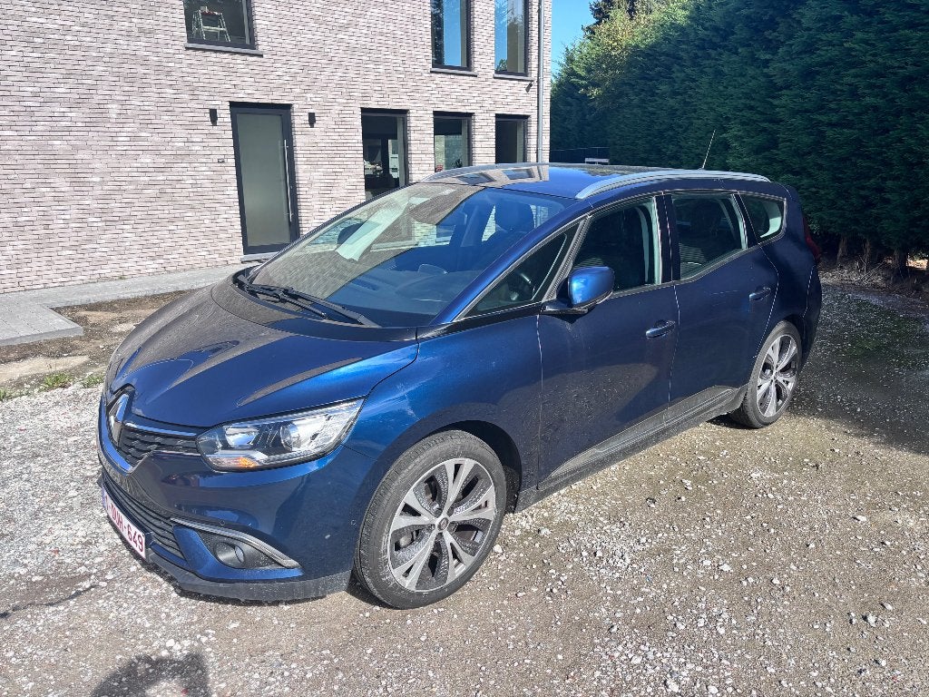 Renault scenic intens 1.3TCe automaat 7 zitplaatsen, Auto's, Monovolume, 4 cilinders, Blauw, Leder en Stof