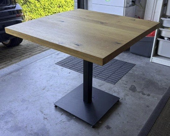 Table bois/métal, Maison & Meubles, Enlèvement, Utilisé, Chêne