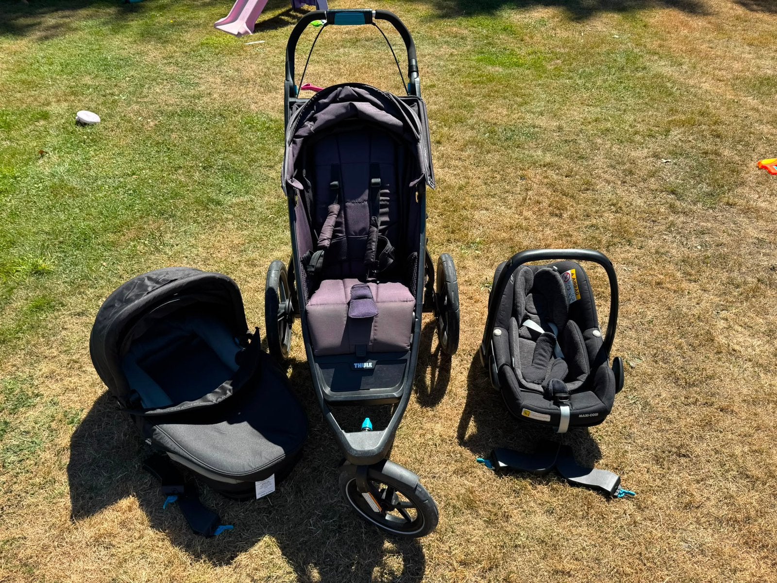 Kinderwagen 3 in een thule, Ophalen, Zo goed als nieuw, Kinderwagen, Luchtbanden