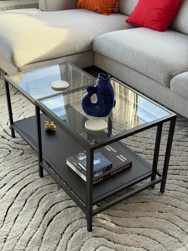 VITTSJÖ salontafelset, Moins de 50 cm, Verre, 50 à 100 cm, Comme neuf