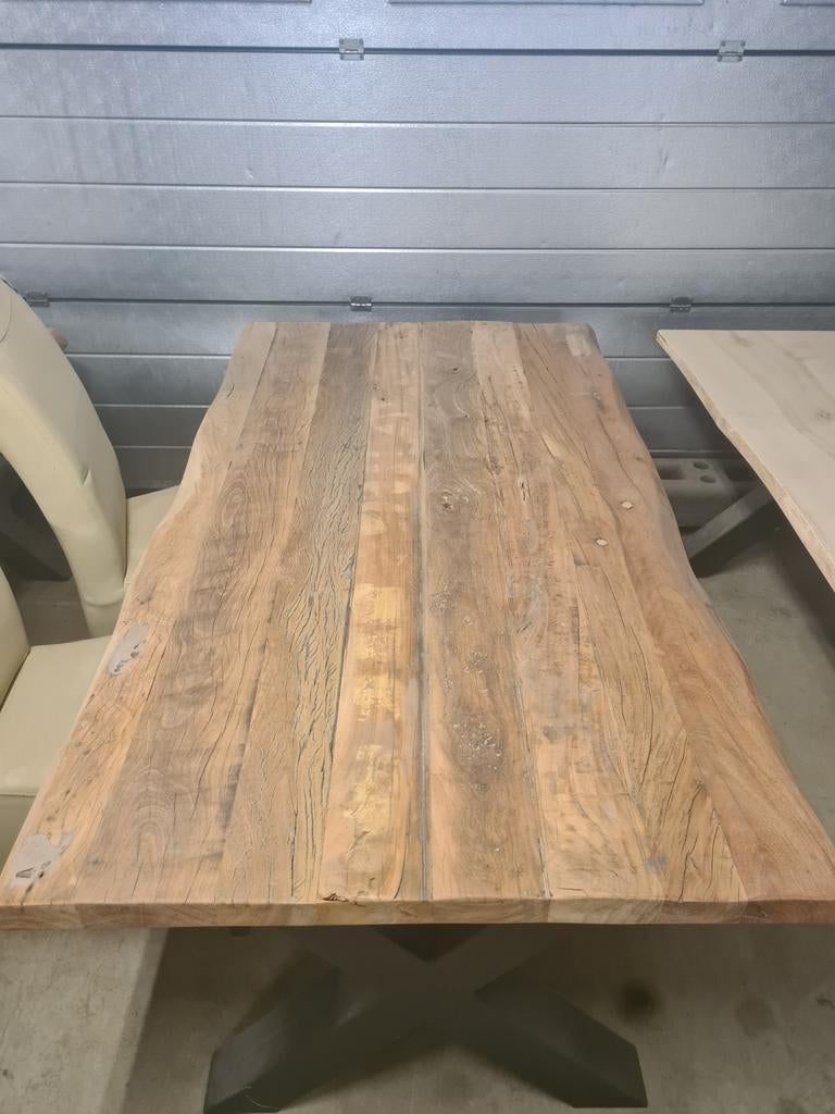 Boomstam tafel, massief blad, Huis en Inrichting, Tafels | Eettafels, Nieuw, 50 tot 100 cm, 150 tot 200 cm, Rechthoekig, Overige houtsoorten