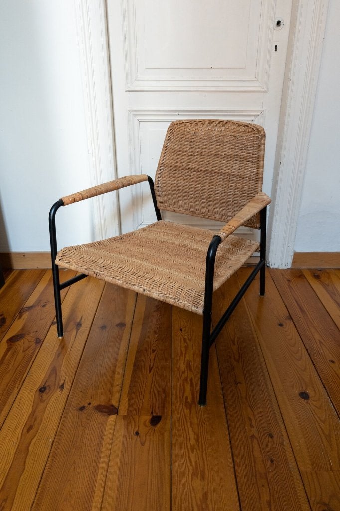 Fauteuil en rotin IKEA ULRIKSBERG, 75 à 100 cm, Métal, Comme neuf, Enlèvement