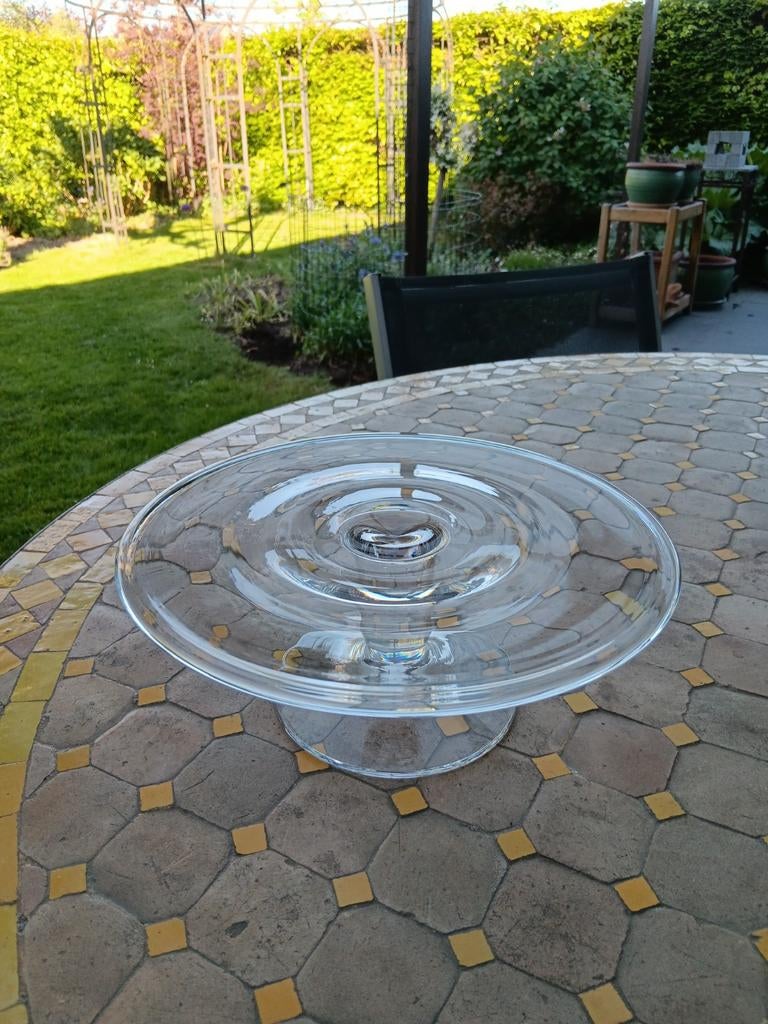 Taartenschotel in glas, onbeschadigd 25 cm, Ophalen of Verzenden