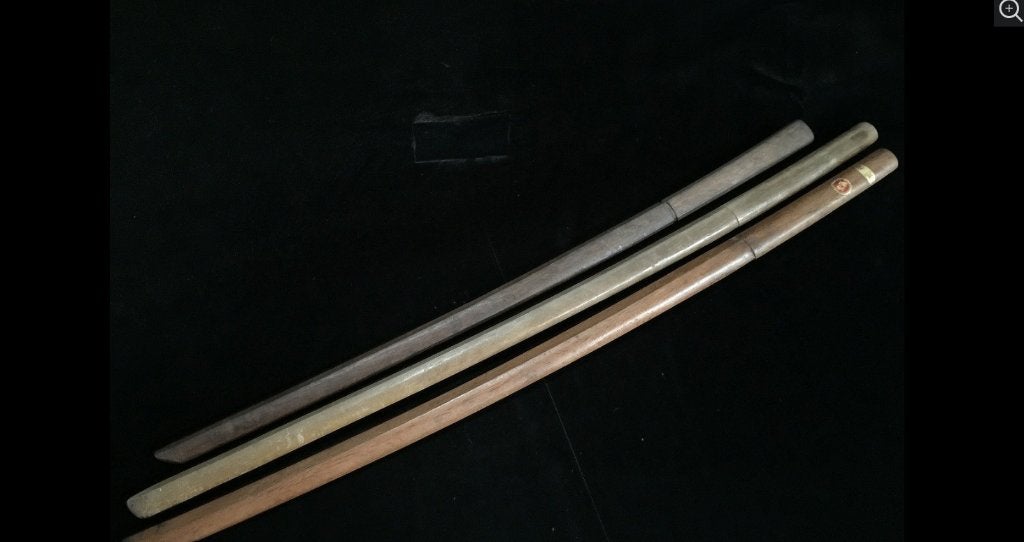 Katana  Hout, Set van 3 / Japans vintage houten zwaard, Verzamelen, Ophalen of Verzenden, Landmacht, Zwaard of Sabel