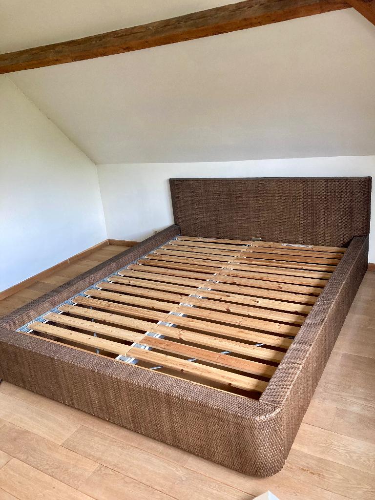 2 persoonsbed rotan, Huis en Inrichting, Ophalen, Bruin