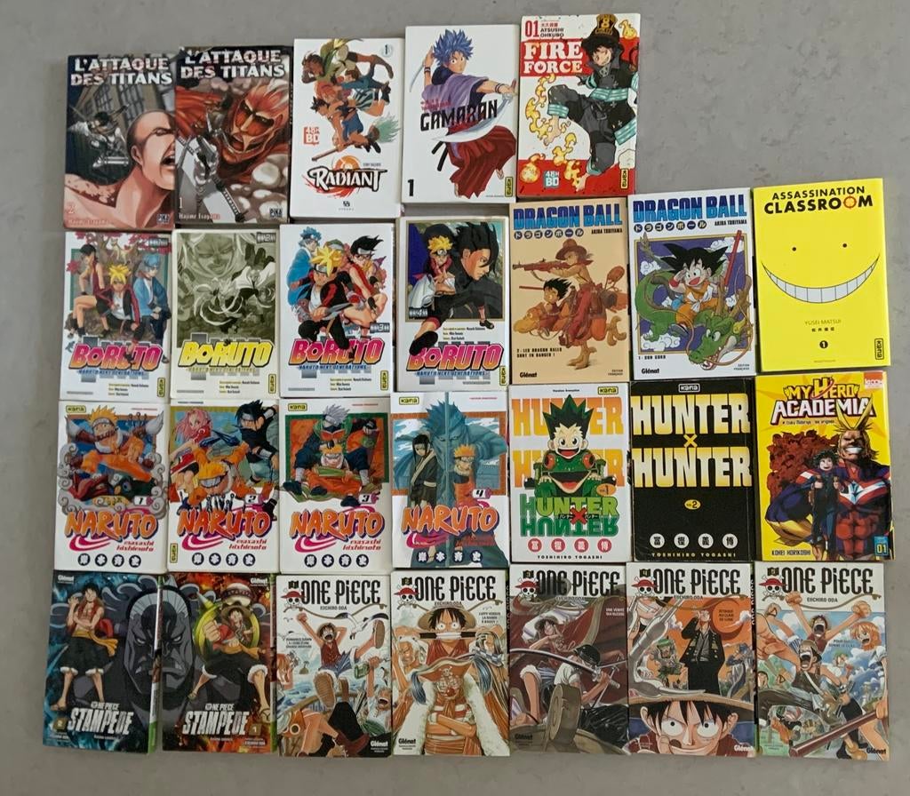 Lot de 26 manga varier (One Piece,Naruto,SNK,etc.)negociable, Boeken, Ophalen, Zo goed als nieuw