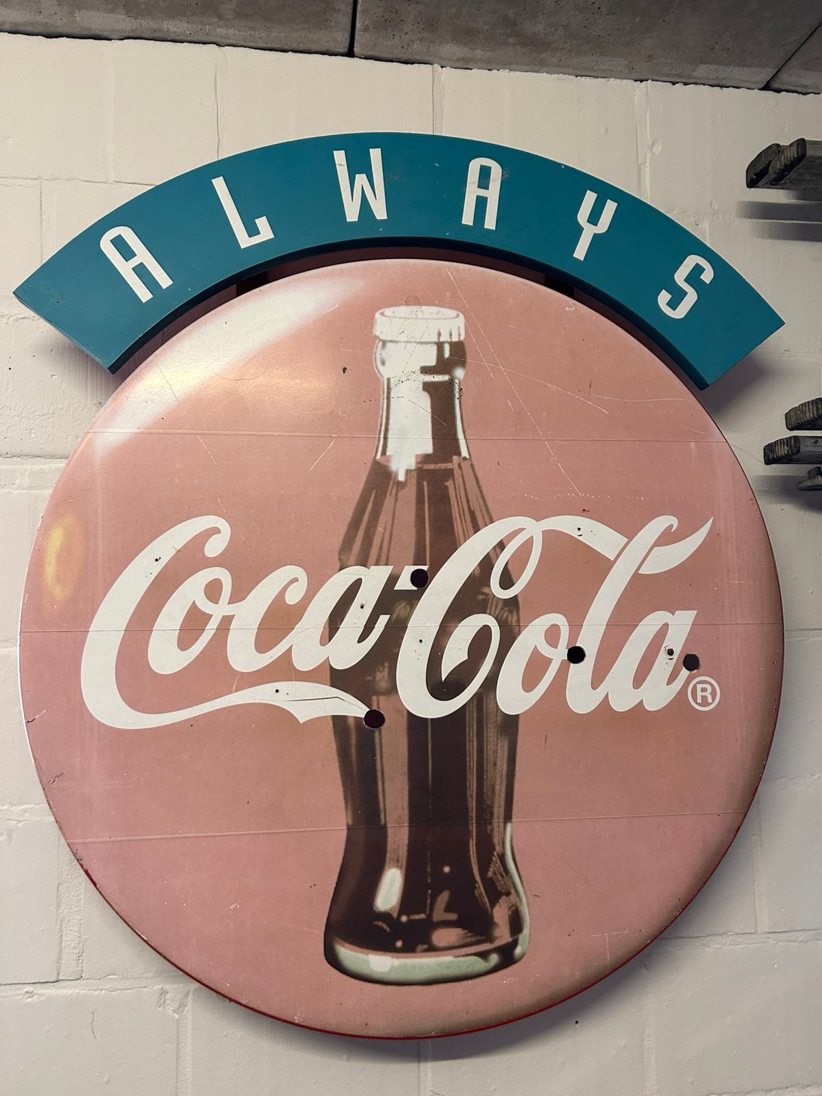 Coca cola reclamebord, Ophalen, Gebruikt, Reclamebord