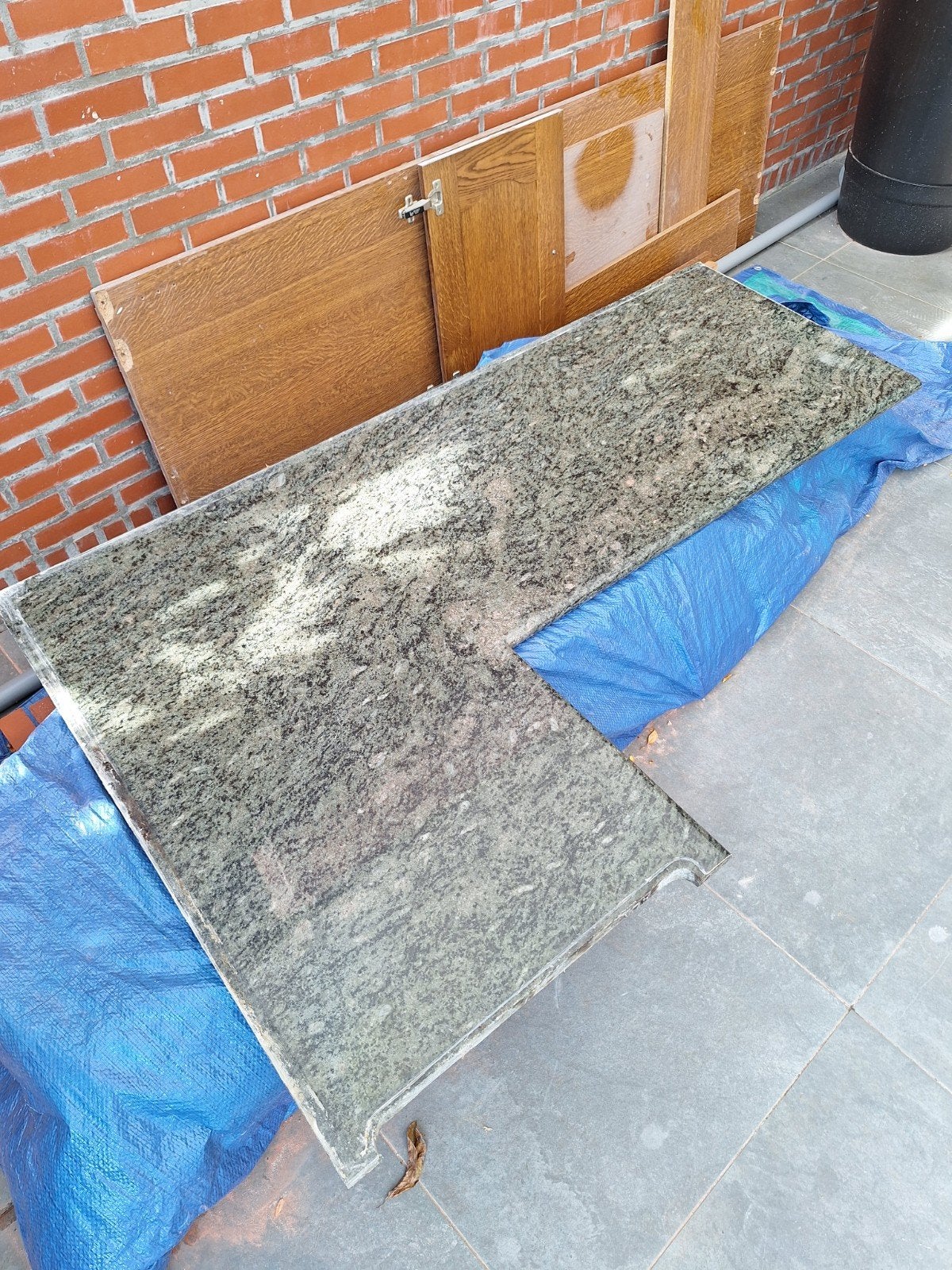 Marmeren werkblad, Huis en Inrichting, Ophalen, Gebruikt, Meerkleurig, 75 cm of meer