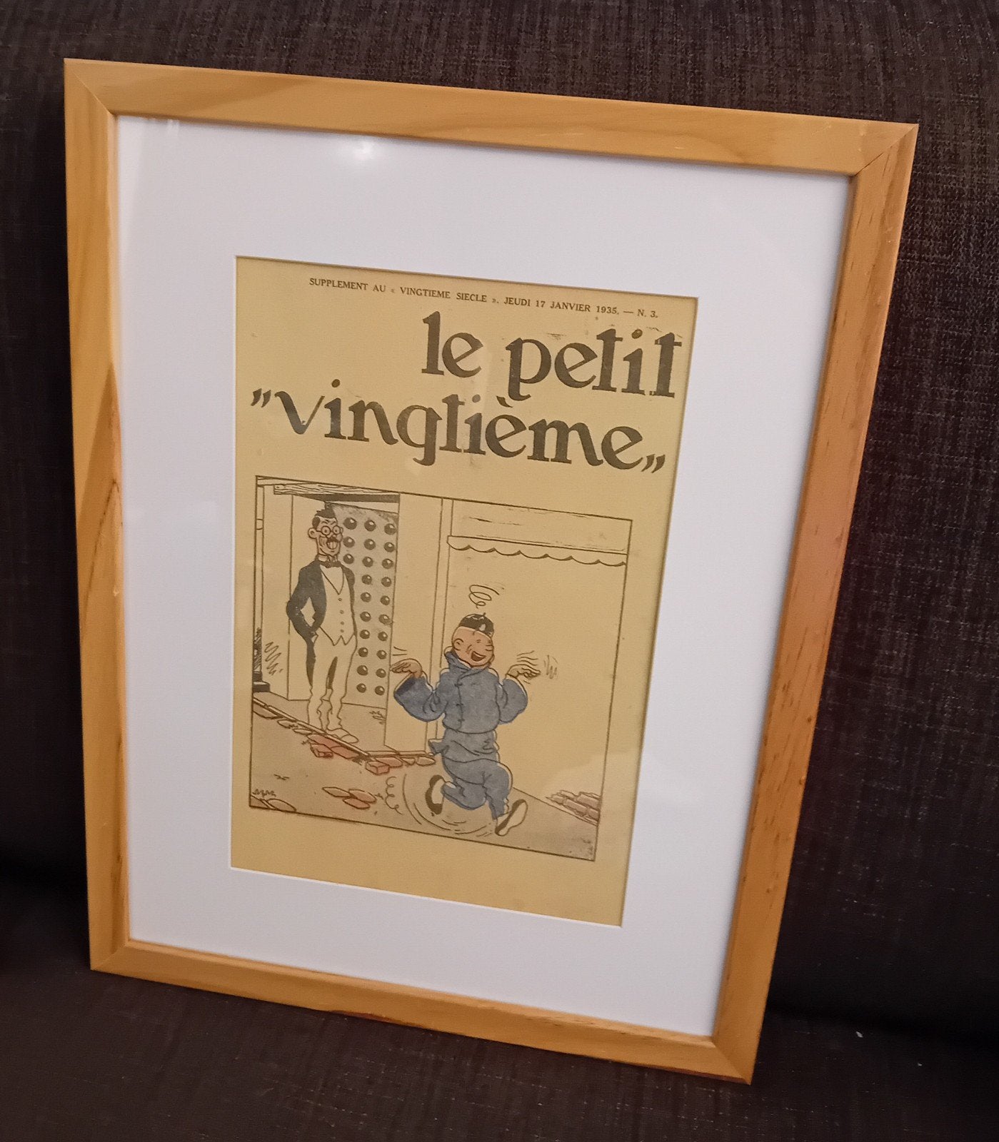 Tintin le petit vingtième lithographie encadrée 06, Collections, Enlèvement ou Envoi, Tintin, Neuf, Image, Affiche ou Autocollant