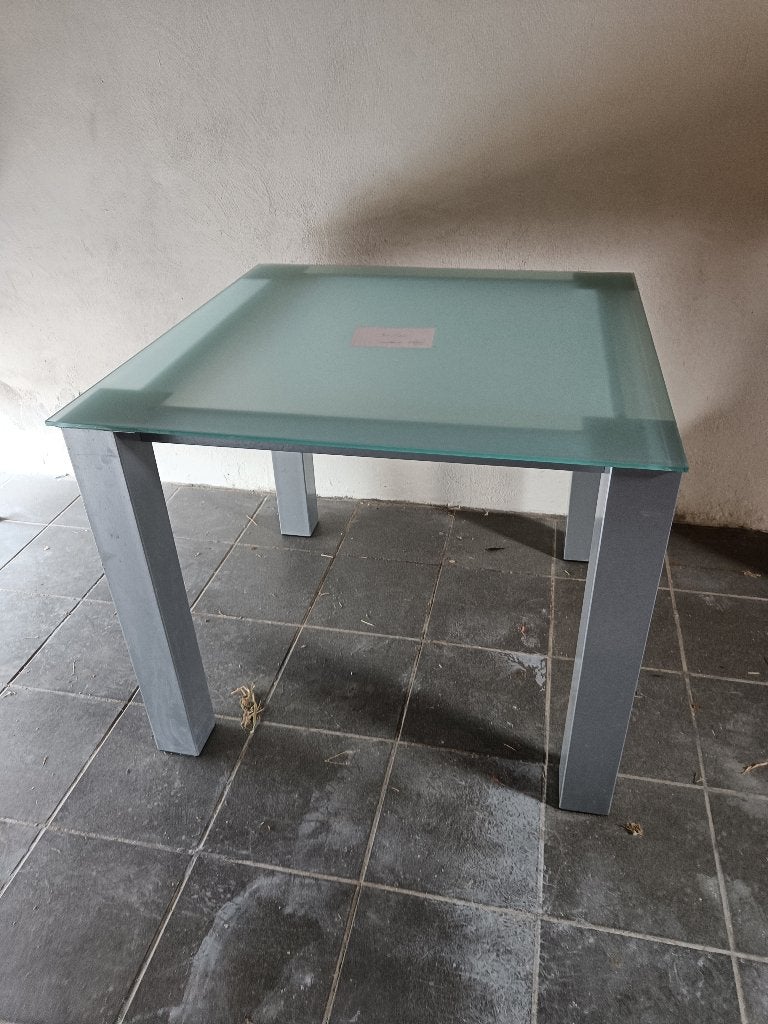 Table en verre 90/90, Verre, Carré, Verre, Enlèvement