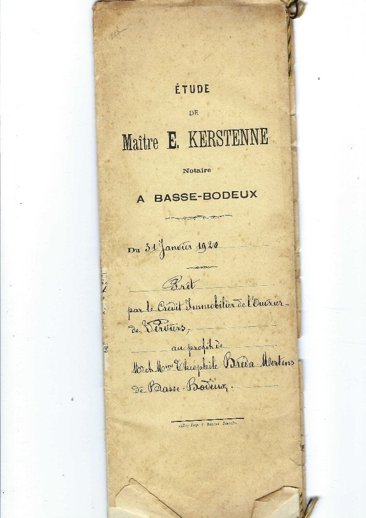 Ancien document notarié 1920, Envoi, Utilisé