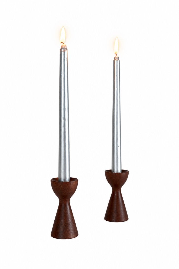 Vintage mid-century Deense houten kandelaars, Huis en Inrichting, Ophalen of Verzenden, Gebruikt, Hout, Kandelaar