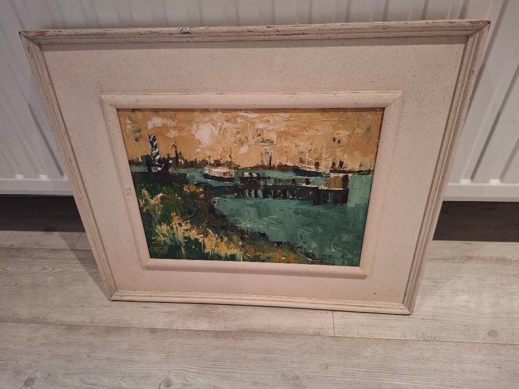 Schilderij, Antiquités & Art, Art | Peinture | Classique, Enlèvement, Peint à la main, Maritime / eau, Panneau