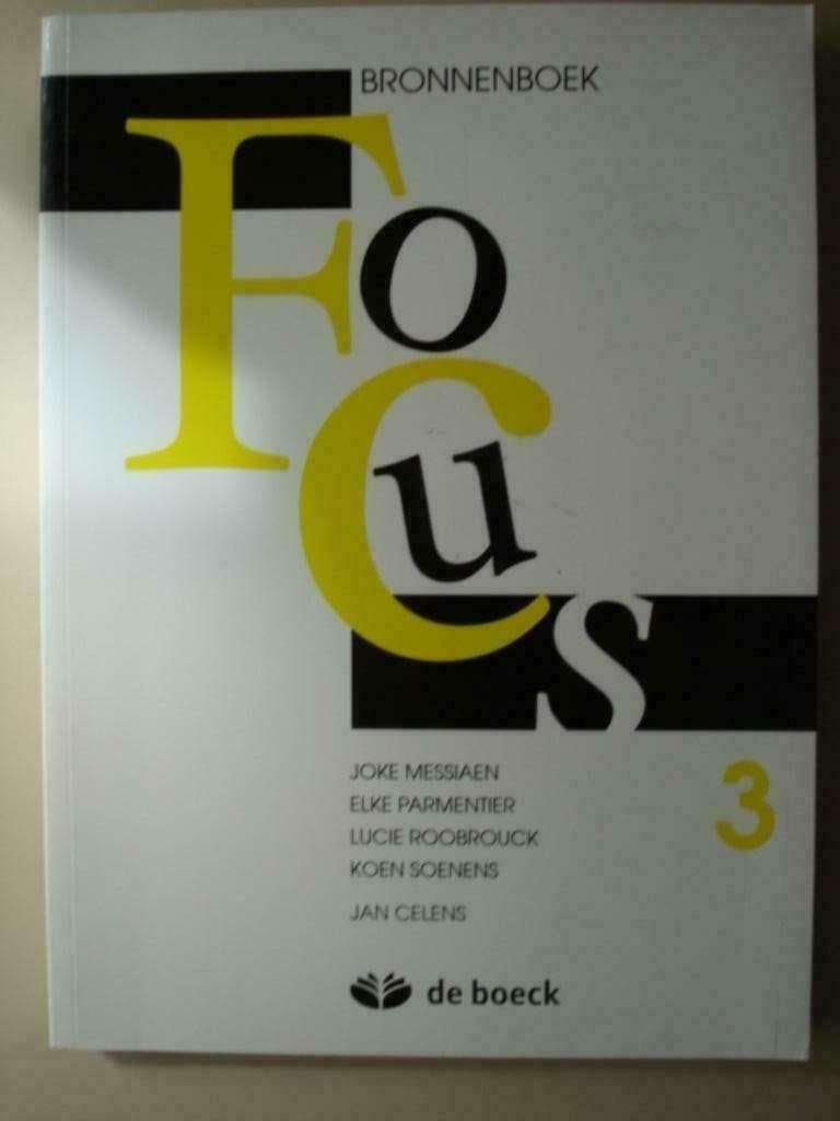 14. Focus 3 Bronnenboek De Boeck 2013, Boeken, Joke Messiaen, Elke Parmentier, Lucie Roobrouck, Koen Soenens, ASO, Verzenden, Nieuw