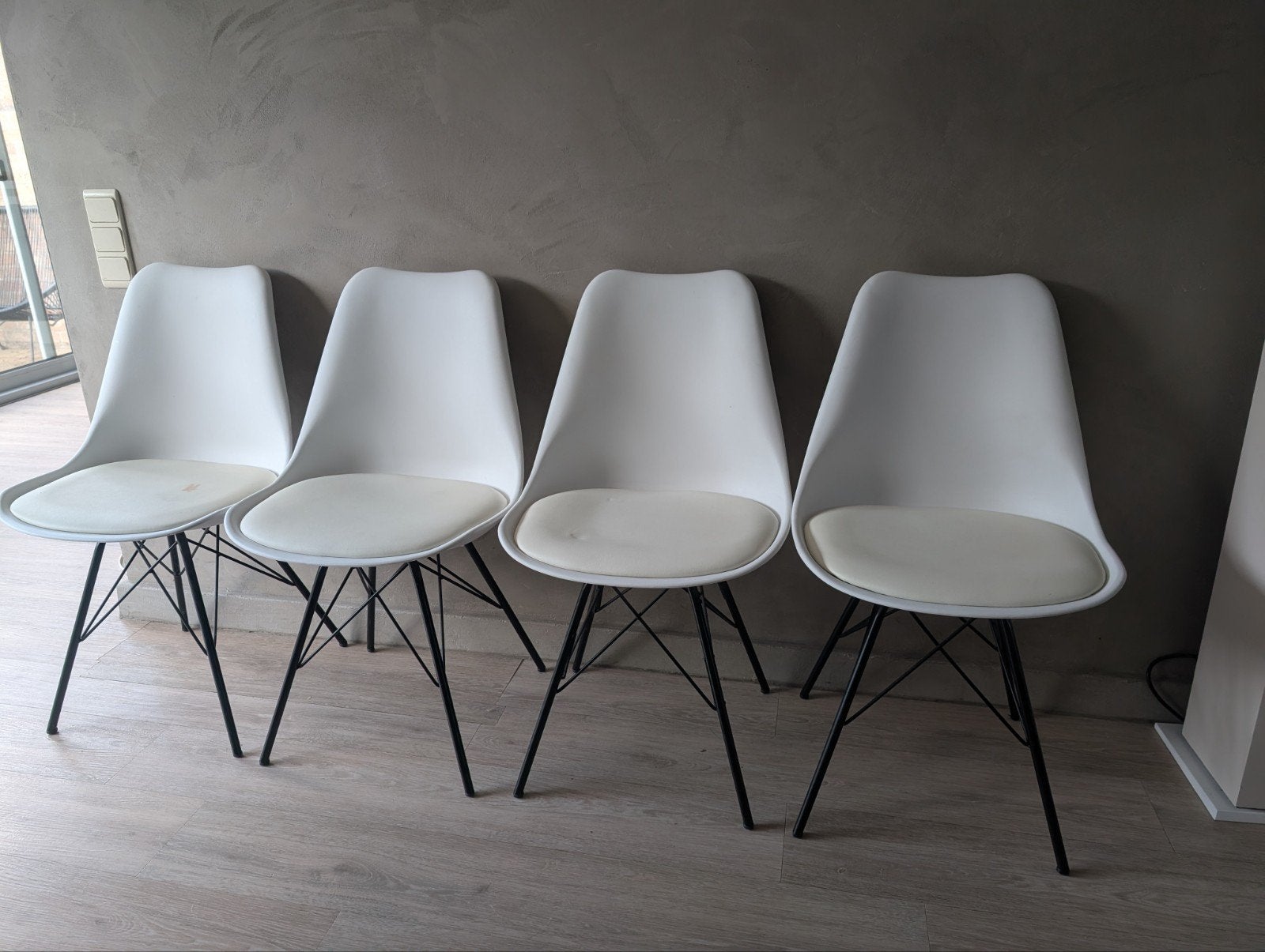 4 stoelen, Enlèvement, Utilisé, Blanc