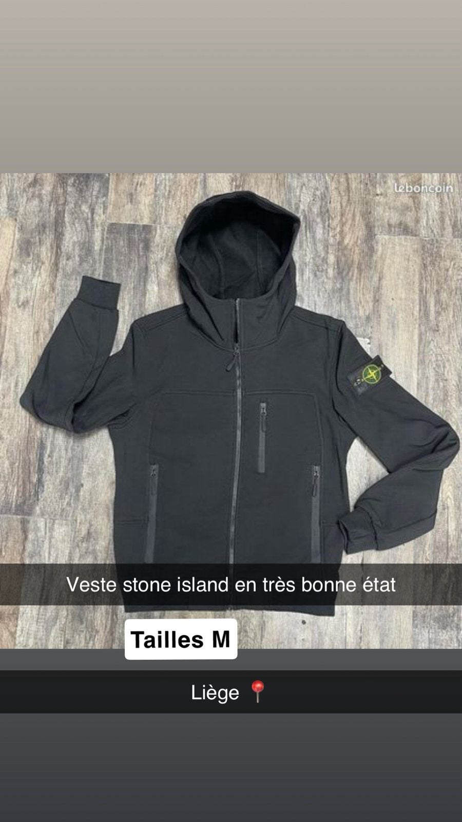 Veste stone island, Enlèvement, Comme neuf, Noir