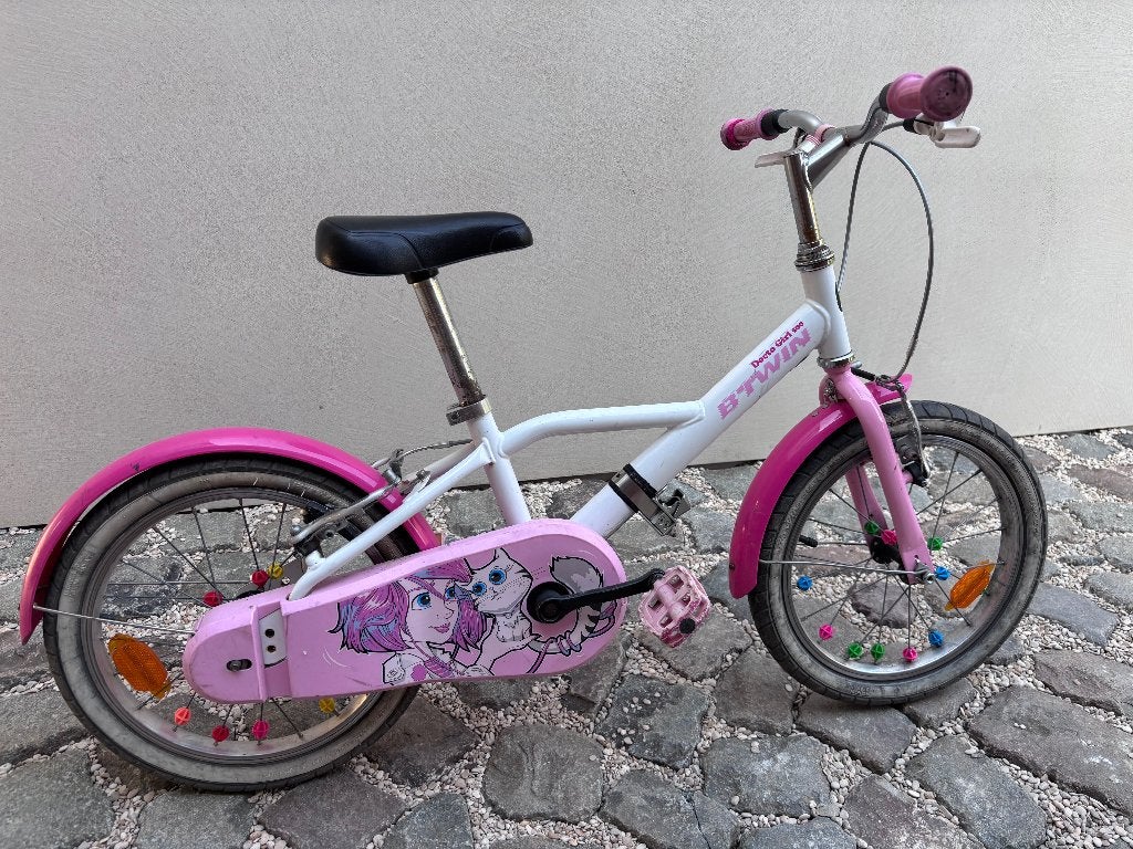 kinderfiets meisje, Fietsen en Brommers, Ophalen, Zijwieltjes, Velgrem, Minder dan 16 inch
