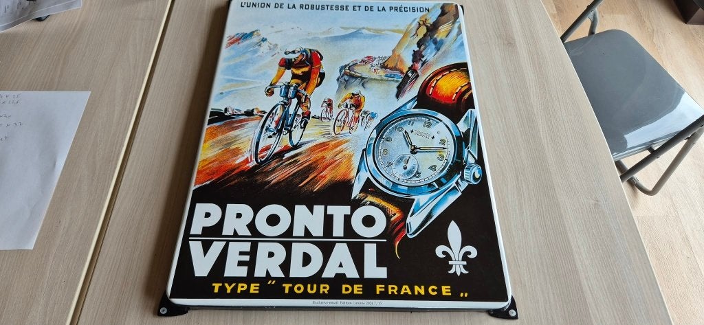 Plaque émaillée Pronto Verdal 63 cm x 47 cm, Enlèvement ou Envoi