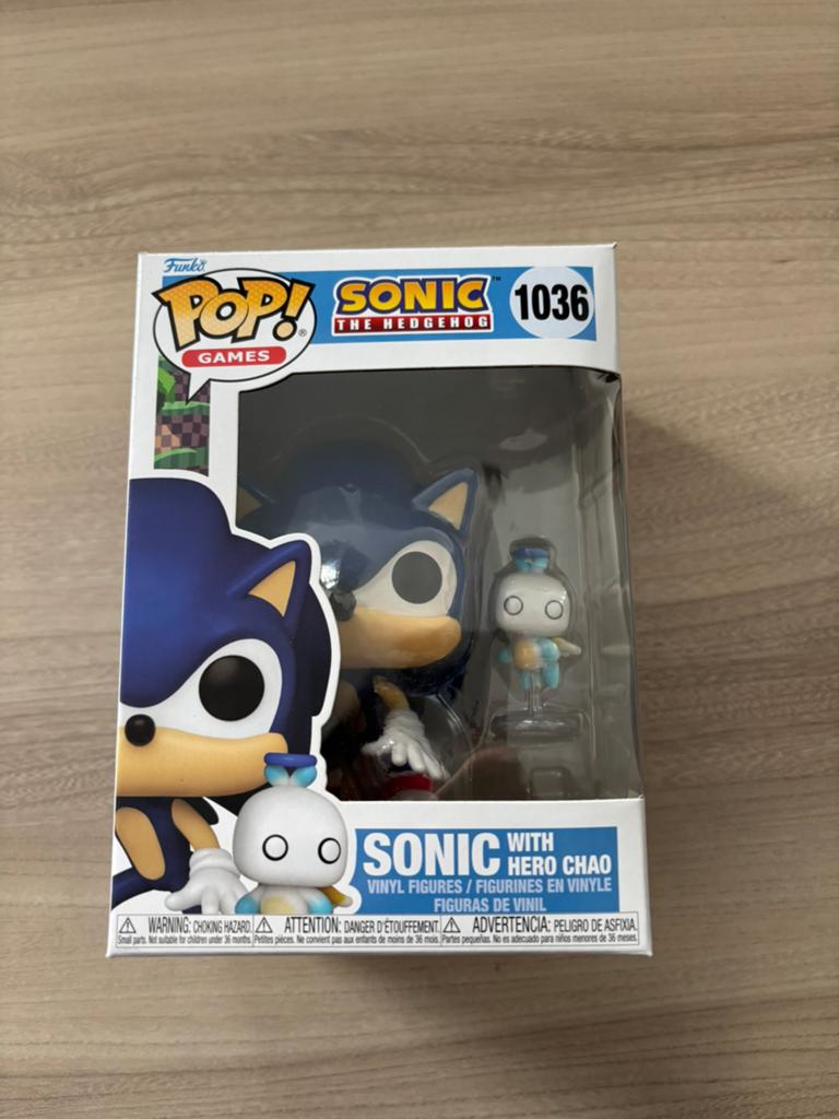 Funko Pop! Sonic the Hedgehog 1036 Sonic with Hero Chao, Ophalen of Verzenden, Zo goed als nieuw