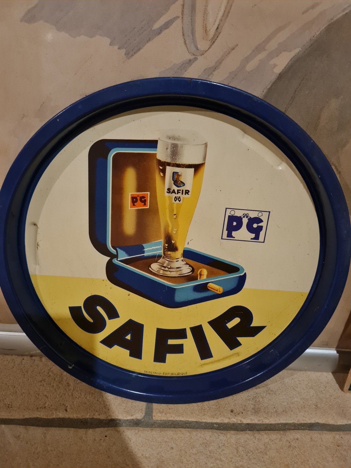 dienblad safir, Ophalen of Verzenden, Gebruikt, Reclamebord