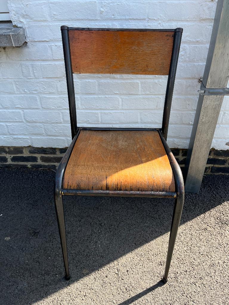 4 Chaises adulte style école vintage, Ophalen