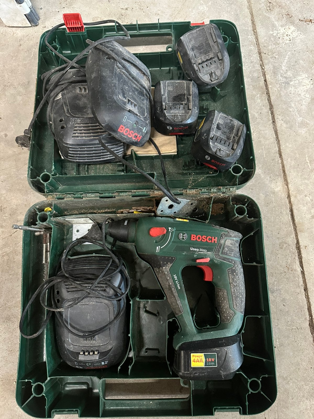 Pneumatische klopboormachine op batterij, Ophalen, Gebruikt