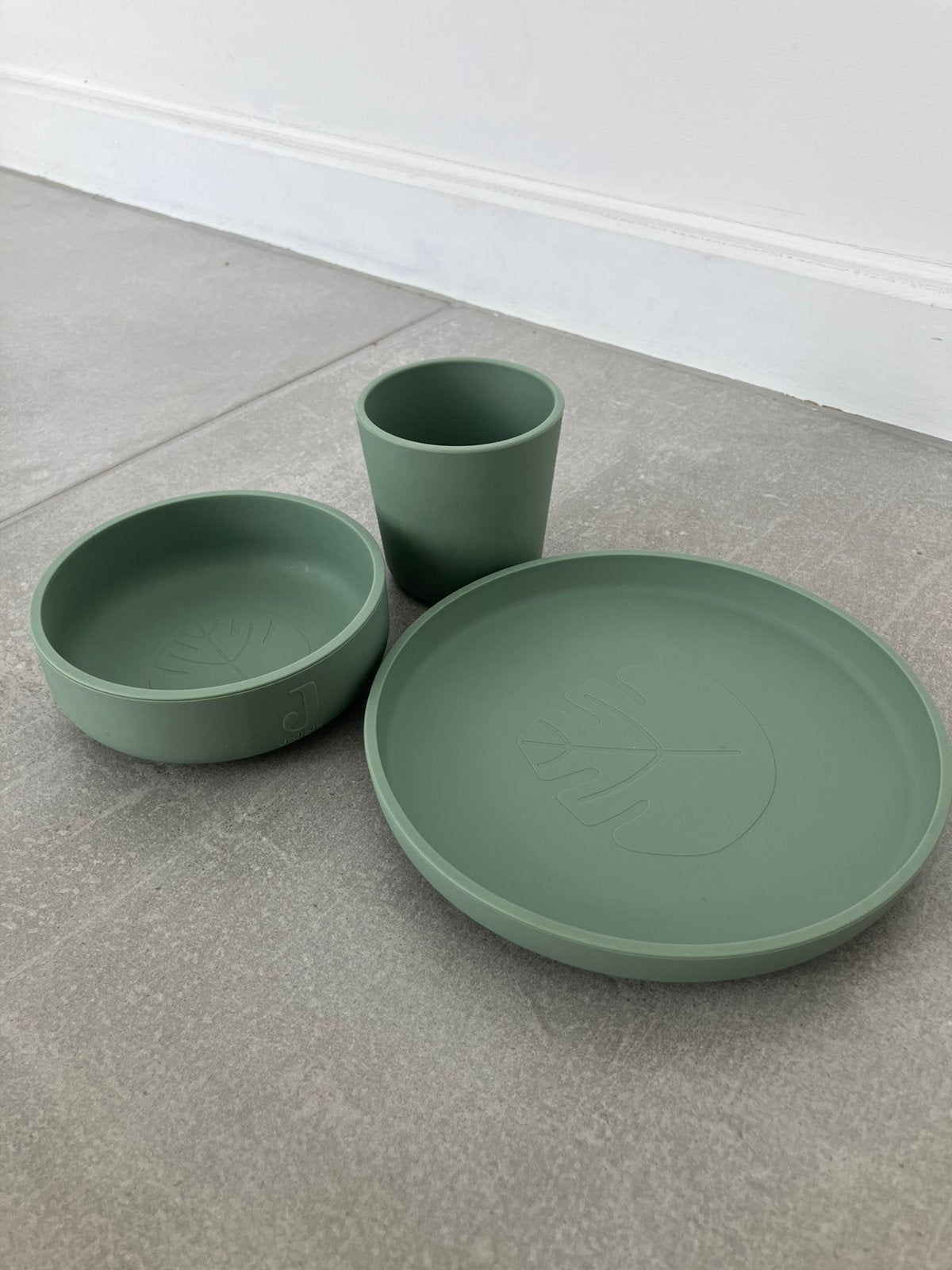 Jollein siliconen eetset Ash Green, Ophalen, Zo goed als nieuw