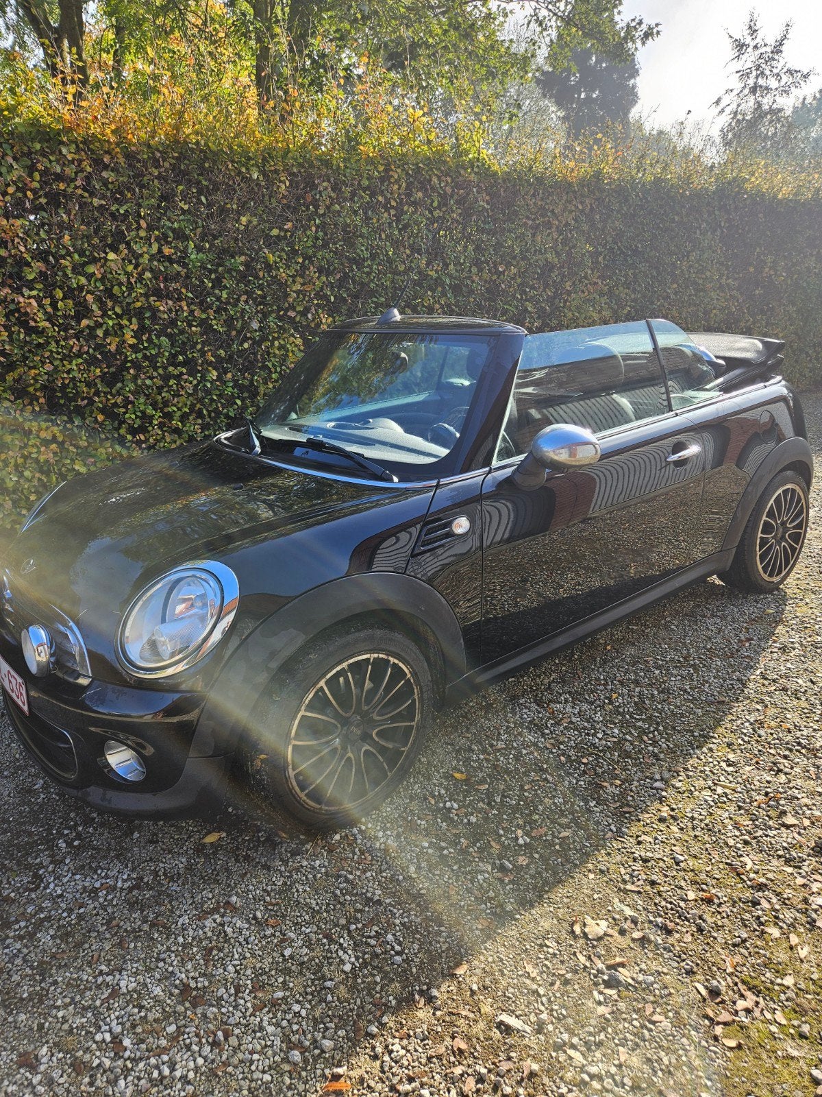 mini cooper one cabrio, Auto's, Zwart, Cabriolet, Leder en Stof, Zwart