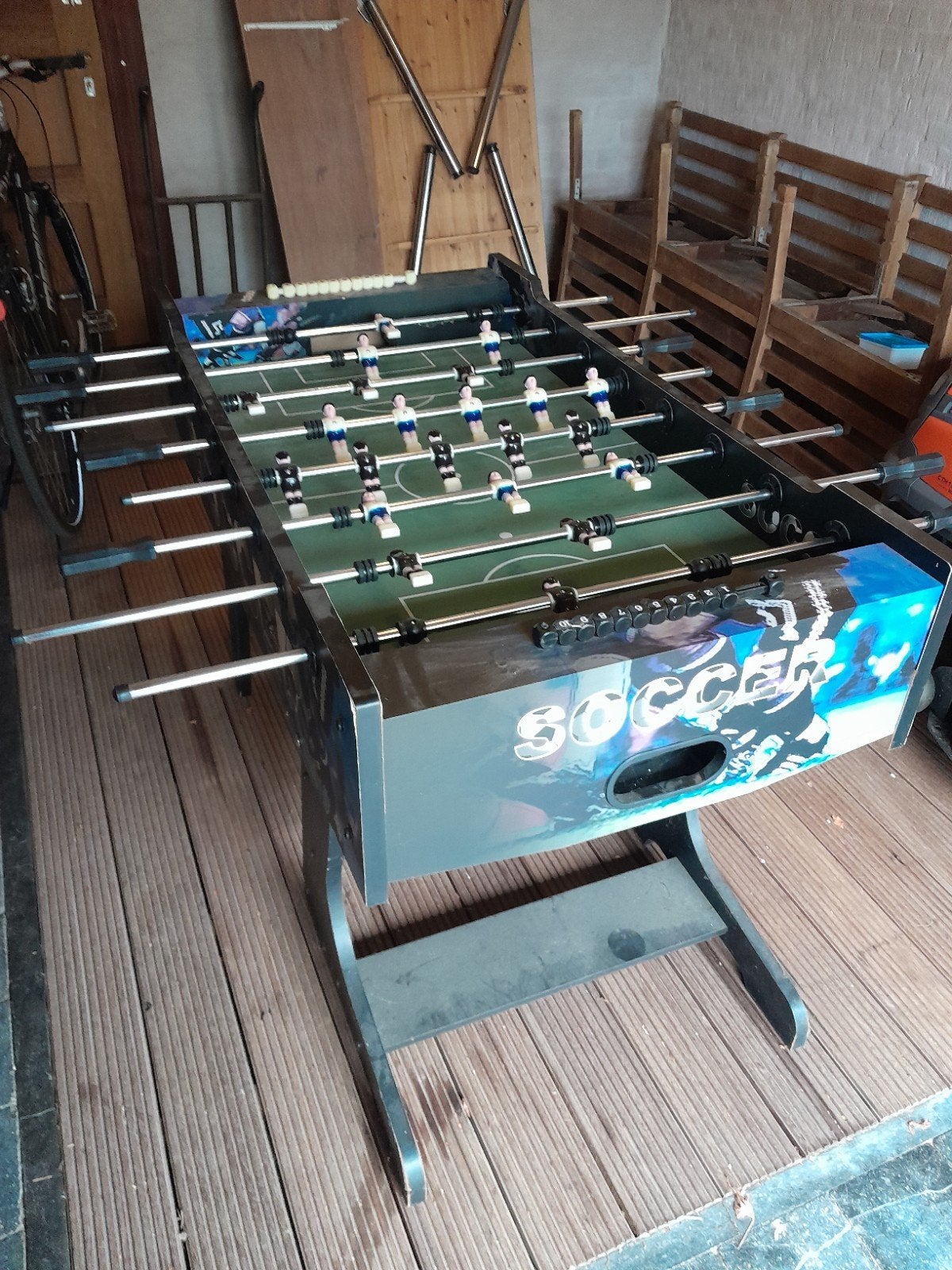 voetbaltafel, Ophalen