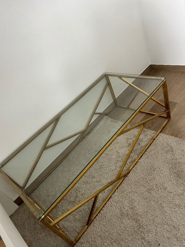 Table de salon en verre trempé, Maison & Meubles, 100 à 150 cm, Verre, Enlèvement, Utilisé