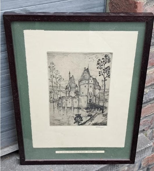 gravure signe jehan frison, Enlèvement ou Envoi, Portrait, Gravure