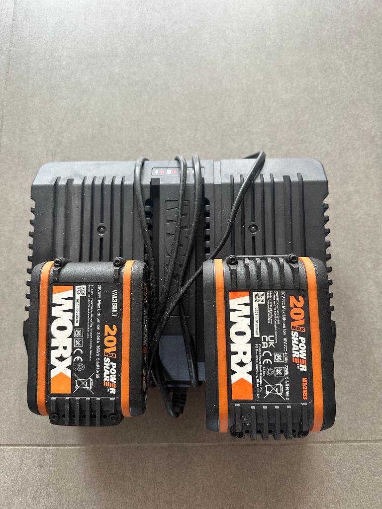 Nieuw set Worx Kit Batterij + Lader PowerShare WA3611, Ophalen, Nieuw, Overige soorten, Worx