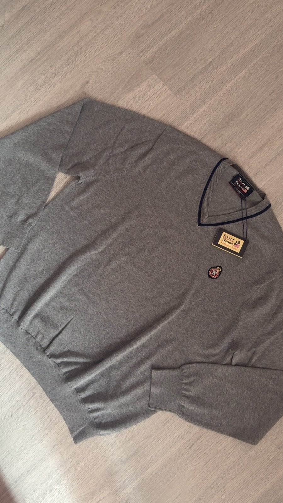 River Woods grijze V-neck trui, Verzenden, Nieuw, Maat 56/58 (XL), Grijs