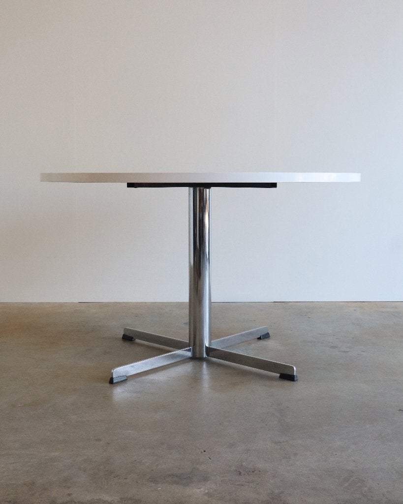 Vintage witte ronde eettafel ø 120 cm ( geen Pastoe ), Ophalen