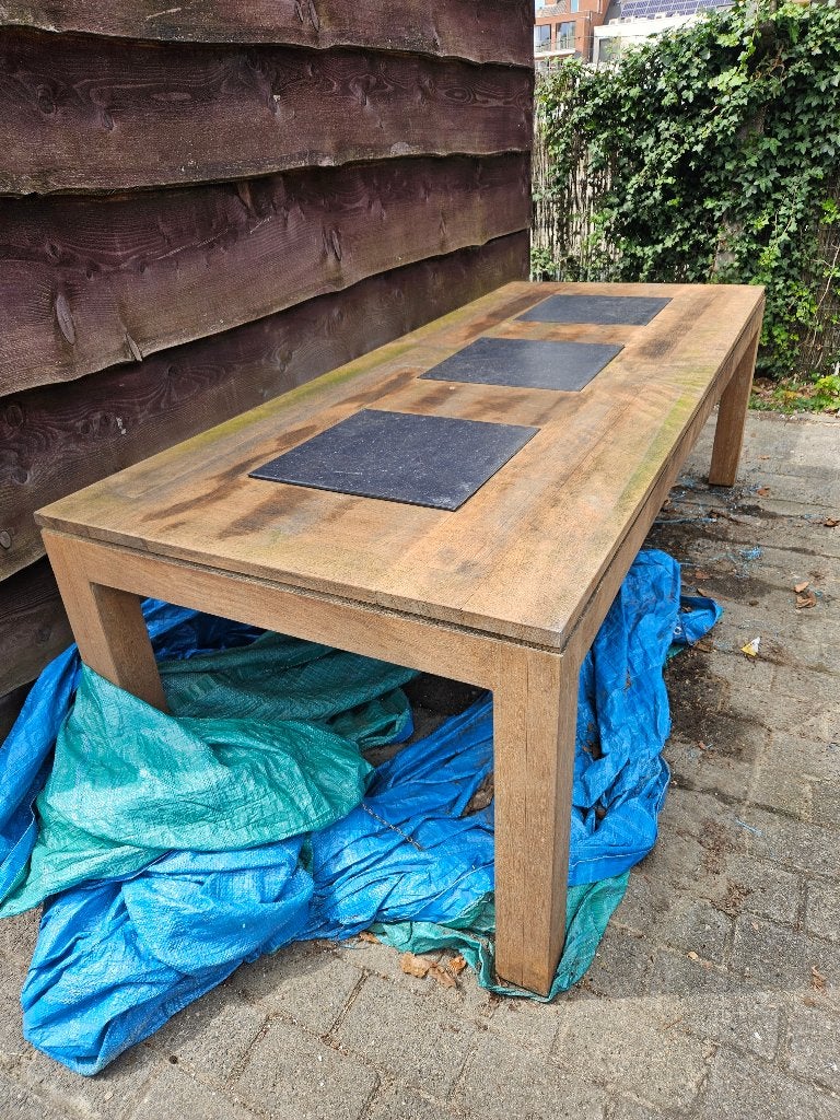 Houten tuintafel, Tuin en Terras, Tuintafels, Ophalen, Zo goed als nieuw, Rechthoekig, Hout