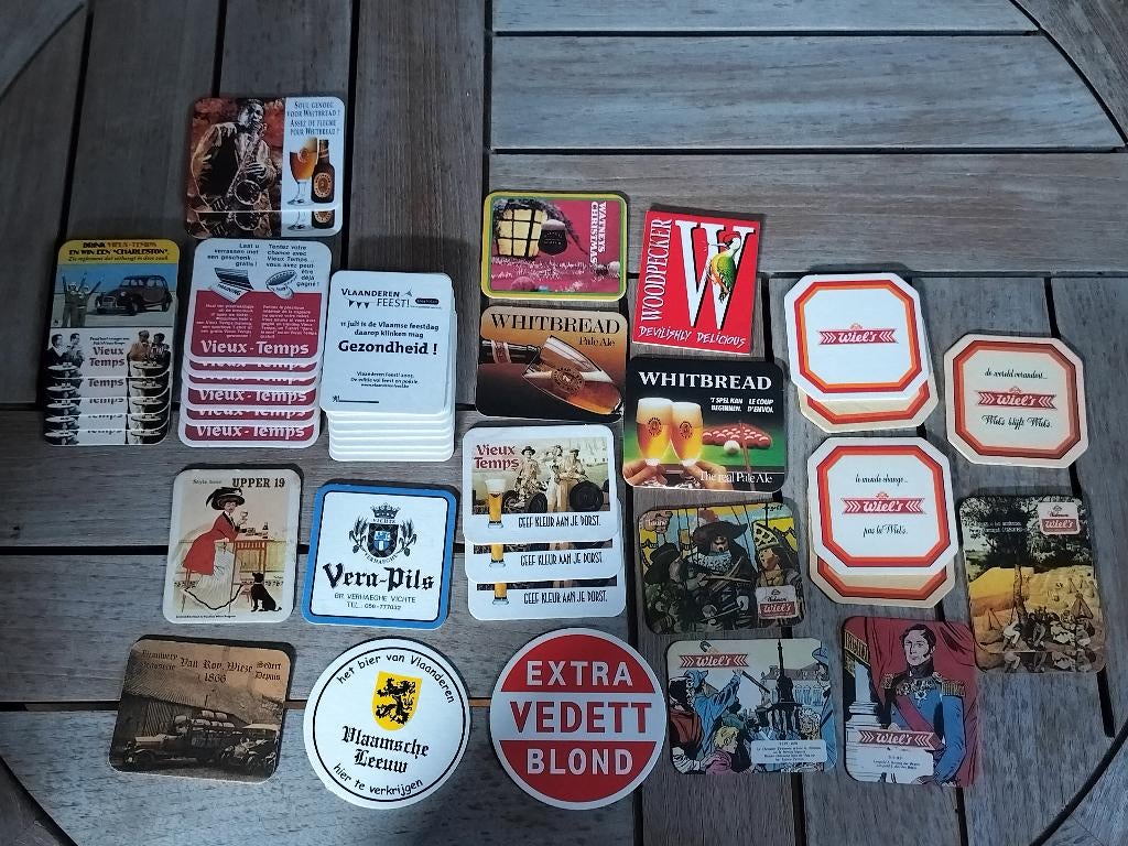 OUDE BIERKAARTEN / BIERVILTJES LOT V W, Verzamelen, Ophalen of Verzenden
