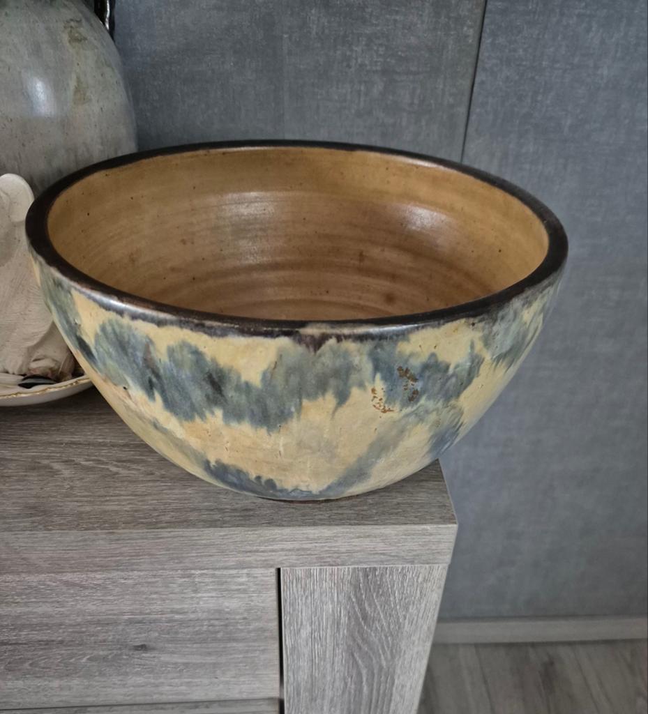 Grand saladier / Coupe en grès de Bouffioulx - Signé LOSSON, Enlèvement, Panier