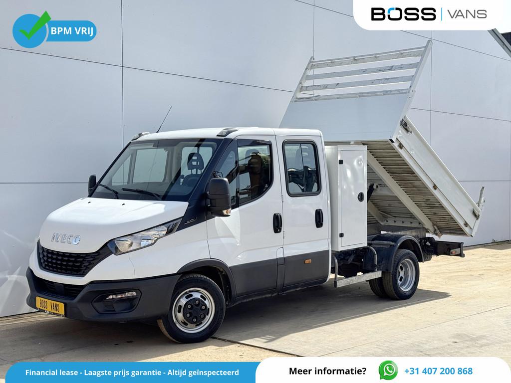 Iveco Daily 35C14 2.3 Kipper Dubbele Cabine Dubbellucht 3,5t, Auto's, 4 deurs, Gebruikt, Zwart, Iveco