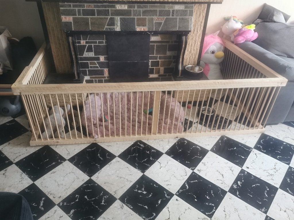 Houten puppyren, Dieren en Toebehoren, Hondenbenches, Ophalen, Gebruikt