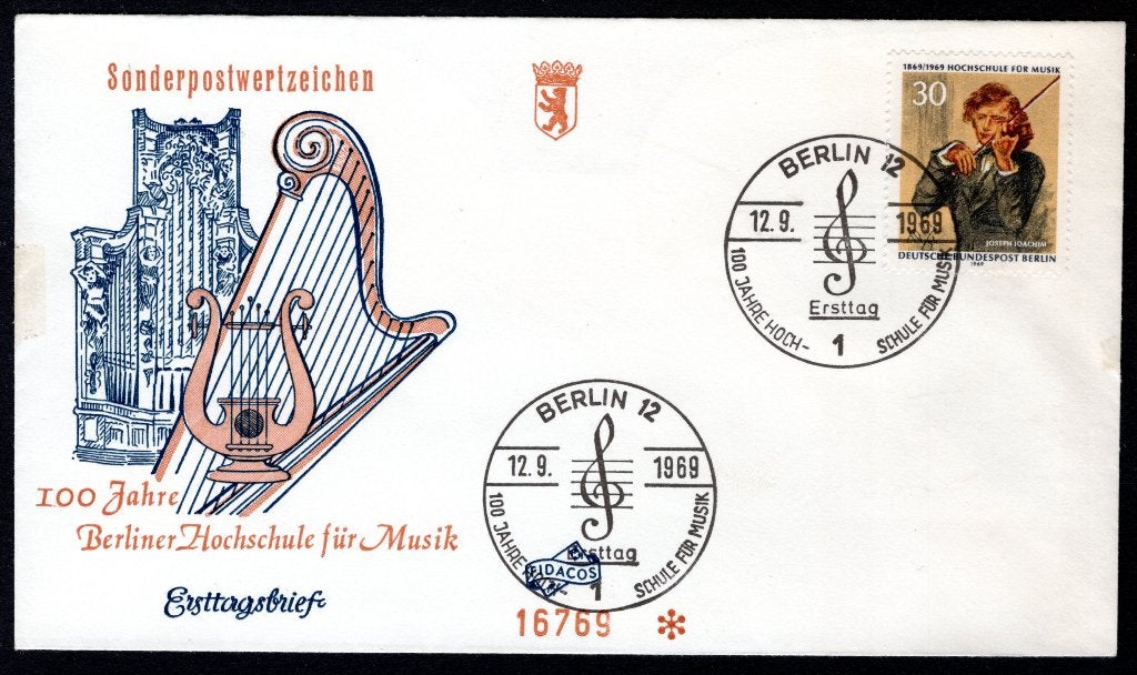 ALLEMAGNE BERLIN Yt. 322 FDC 1969, Envoi, Affranchi